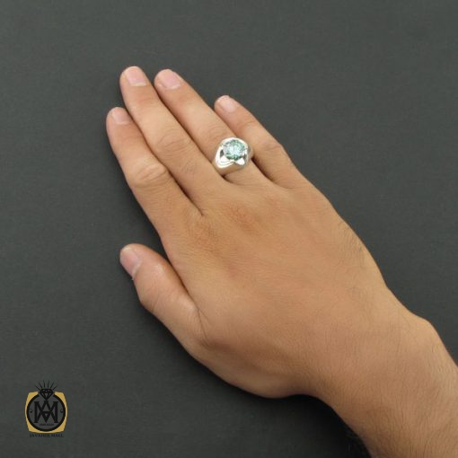 5 انگشتر موزانایت مردانه رکاب دست ساز - کد 8563 - تصویر 5