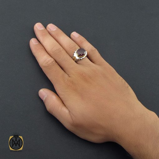 انگشتر یاقوت سرخ مردانه رکاب هنر دست استاد شرفیان - کد 8566 - تصویر 5