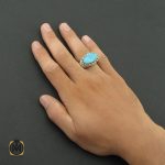 5 انگشتر فیروزه نیشابور صفوی مردانه رکاب هنر دست استاد شرفیان - کد 8567 - تصویر 5