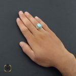 5 انگشتر فیروزه نیشابور مردانه خوش طبع رکاب دست ساز - کد 8569 - تصویر 5
