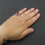 انگشتر عقیق یمن مردانه رکاب طرح یا علی - کد 8582 - تصویر 5