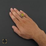 5 انگشتر عقیق زرد با حکاکی شرف الشمس مردانه - کد 8377 - تصویر 4
