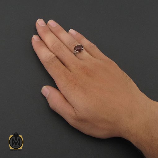 انگشتر عقیق قرمز اسپرت - کد 8380 - تصویر 5