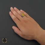 انگشتر عقیق زرد با حکاکی شرف الشمس مردانه - کد 8383 - تصویر 5
