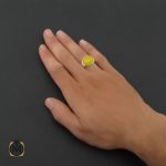انگشتر عقیق زرد با حکاکی شرف الشمس مردانه - کد 8387 - تصویر 4