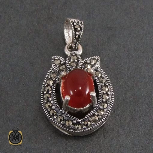 سرویس عقیق و مارکازیت زنانه طرح لاله - کد 7041 - تصویر 5