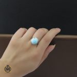 5 انگشتر فیروزه نیشابوری زنانه طرح درنا - کد 2082 - تصویر 5