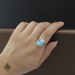 5 انگشتر فیروزه نیشابور زنانه طرح پریزاد - کد 2085 - تصویر 5
