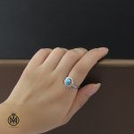 5 انگشتر فیروزه نیشابور زنانه طرح سمن - کد 2086 - تصویر 5