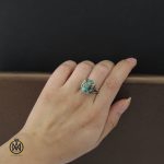 5 انگشتر فیروزه نیشابور اصل زنانه طرح پریا - کد 2074 - تصویر 5