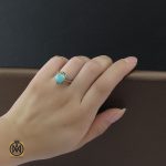5 انگشتر فیروزه نیشابوری زنانه طرح نیلی - کد 2089 - تصویر 5