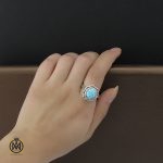 5 انگشتر فیروزه نیشابوری زنانه طرح غزل - کد 2076 - تصویر 5