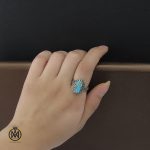 5 انگشتر فیروزه نیشابور زنانه طرح آیدا - کد 2077 - تصویر 5