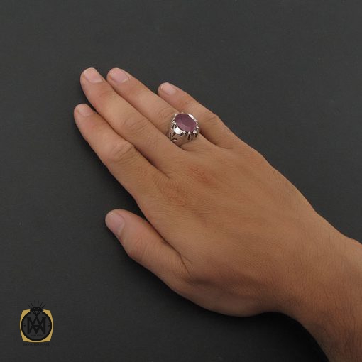 انگشتر یاقوت سرخ آفریقایی مردانه خوش رنگ - کد 8406 - تصویر 5