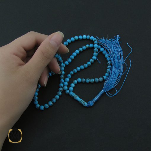 تسبیح فیروزه مصری 101 دانه ارزشمند و لوکس - کد 4106 - تصویر 5