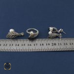 7 سرویس نقره با نگین مروارید زنانه طرح سمن - کد 7101 - تصویر 7