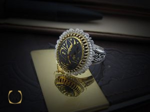 8355 انگشتر حدید سینی با حکاکی بسم الله الرحمن الرحیم مردانه - کد 8355 - تصویر 6