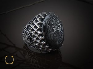 8356 انگشتر حدید سینی با حکاکی کف العباس مردانه - کد 8356 - تصویر 6
