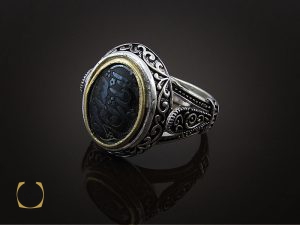 8361 انگشتر حدید سینی با حکاکی ان الله بالغ امره مردانه - کد 8361 - تصویر 6