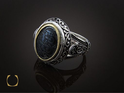 انگشتر حدید سینی با حکاکی ان الله بالغ امره مردانه - کد 8361 - تصویر 6