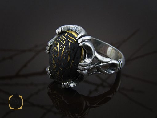 انگشتر حدید سینی با حکاکی لا فتی الا علی لا سیف الا ذوالفقار مردانه - کد 8362 - تصویر 6