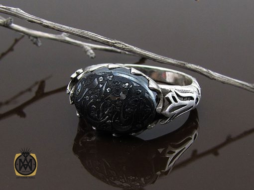 8363 انگشتر حدید سینی با حکاکی ان الله بالغ امره مردانه - کد 8363 - تصویر 6