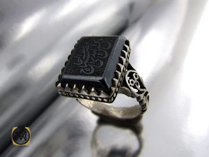 8371 انگشتر حدید سینی با حکاکی ان الحسین مصباح الهدی وسفینه النجاه مردانه - کد 8371 - تصویر 6