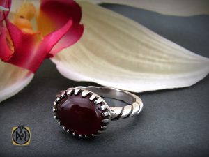 انگشتر عقیق قرمز اسپرت - کد 8380 - تصویر 6