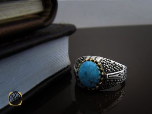 8391 انگشتر فیروزه نیشابوری مردانه - کد 8391 - تصویر 6