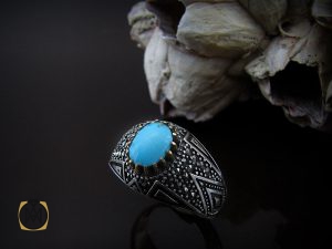 8393 انگشتر فیروزه نیشابوری مردانه - کد 8393 - تصویر 6
