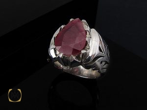 انگشتر یاقوت سرخ آفریقایی مردانه - کد 8405 - تصویر 6