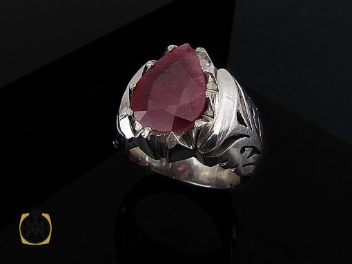 انگشتر یاقوت سرخ آفریقایی مردانه - کد 8405 - تصویر 6