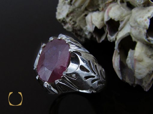 انگشتر یاقوت سرخ آفریقایی مردانه خوش رنگ - کد 8406 - تصویر 6