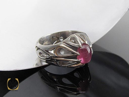 انگشتر یاقوت سرخ آفریقایی مردانه اصل و خوش رنگ - کد 8408 - تصویر 6