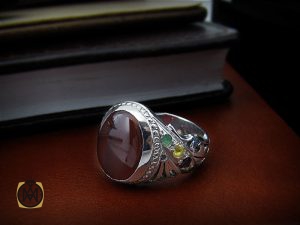 8417 انگشتر عقیق یمن، یاقوت و زمرد مردانه - کد 8417 - تصویر 6