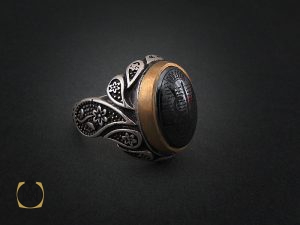 8447 انگشتر حدید با حکاکی عین علی مردانه – کد 8447 - تصویر 6