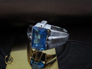 8463 انگشتر توپاز آبی مردانه مرغوب و ارزشمند - کد 8463 - تصویر 6