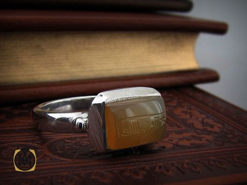 8468 انگشتر عقیق یمن با حکاکی شرف الشمس استاد ضابطی دست ساز - کد 8468 - تصویر 6