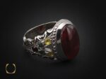 انگشتر عقیق یمن، یاقوت و زمرد مردانه – کد 8475 - تصویر 6
