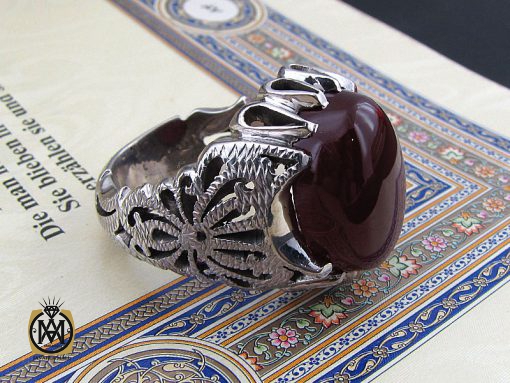 انگشتر عقیق یمن مرغوب مردانه – کد 8481