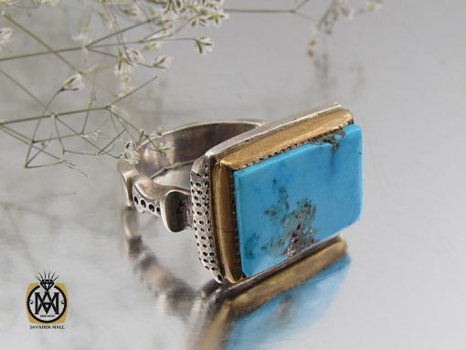انگشتر فیروزه نیشابوری مرغوب مردانه - کد 8488 - تصویر 6