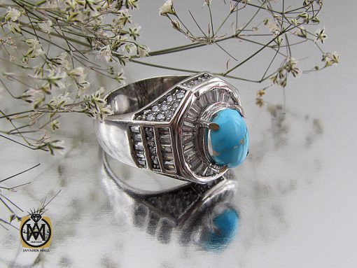 انگشتر فیروزه نیشابوری مردانه - کد 8491 - تصویر 6