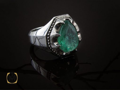 انگشتر زمرد اتیوپی اصل مردانه فاخر و ارزشمند - کد 8583 - تصویر 6