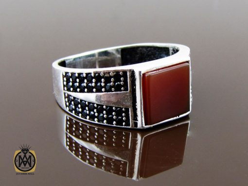 00 انگشتر عقیق قرمز مردانه - کد 8653 - تصویر 6