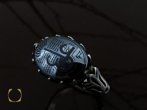 00 انگشتر حدید سینی مردانه با حکاکی عین علی - کد 8655 - تصویر 6