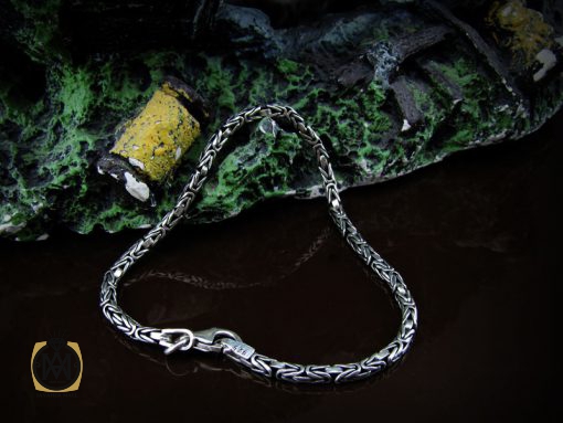 دستنبد طرح ماری نقره 20 سانتی مردانه - کد 10004 - تصویر 6