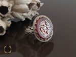 انگشتر عقیق یمن مردانه با حکاکی علی وجه الله استاد حیدر - کد 8594 - تصویر 7