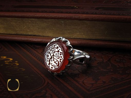 00 انگشتر عقیق یمن با حکاکی یا اباعبدالله الحسین مردانه - کد 8661 - تصویر 6