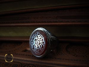 00 انگشتر عقیق یمن با حکاکی ابد والله يا زهراء ماننسى حسينا- کد 8664 - تصویر 6