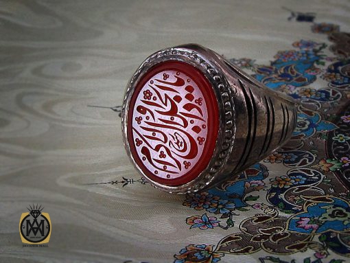 انگشتر عقیق یمن مردانه با حکاکی یا ذالجلال والاکرام - کد 8665 - تصویر 6